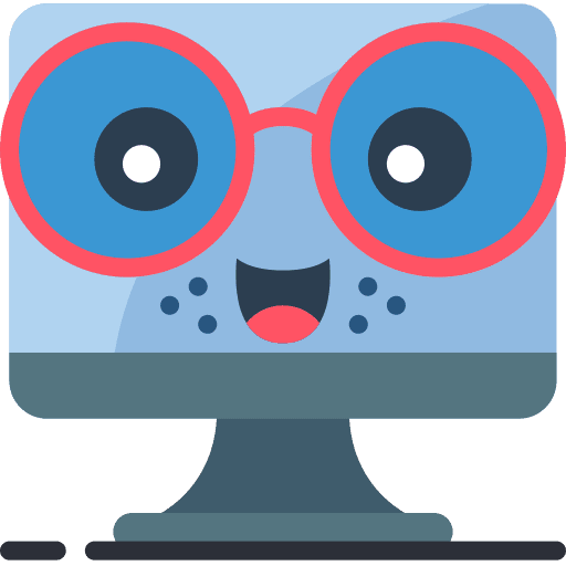 Computer happy nerd technology icon