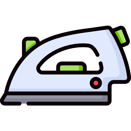 Iron electronics furniture and household ironing icon