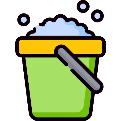 Bucket furniture and household bubbles cleaning icon