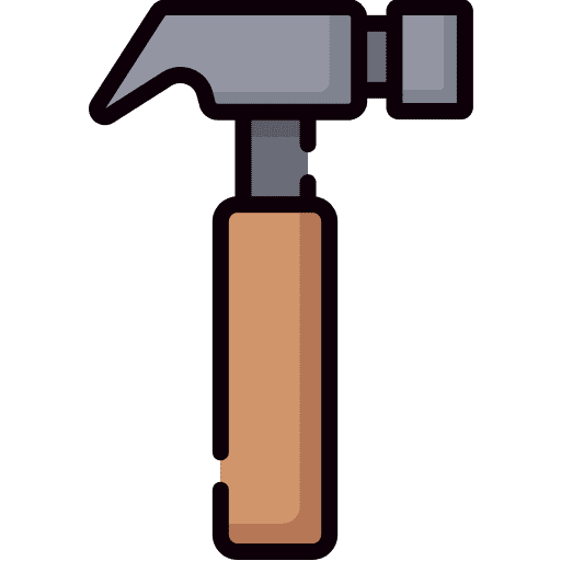 Hammer improvement carpenter construction and tools icon