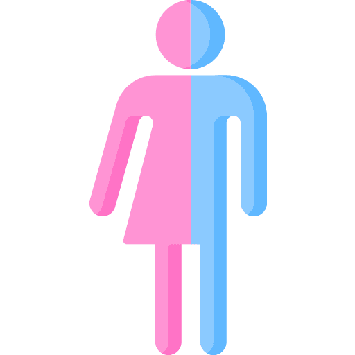 Bigender standing female standing masculine icon