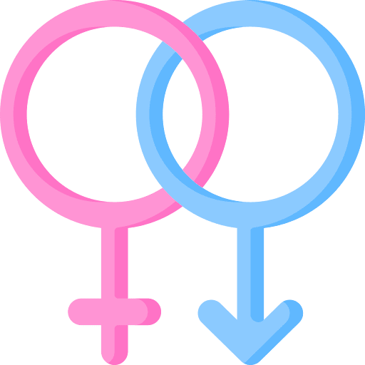 Heterosexual couple femenine shapes and symbols icon