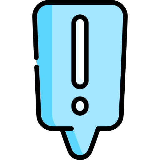 Exclamation mark communications button answer icon