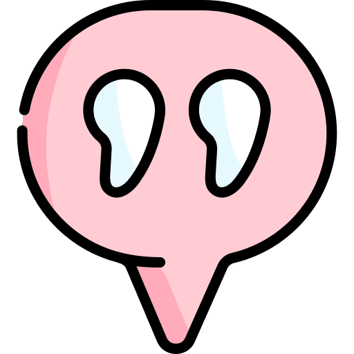 Inverted commas speech bubble conversation chat bubble icon