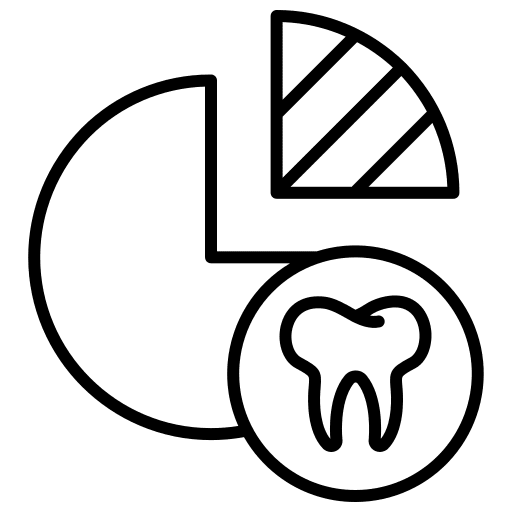 Pie chart stats dentist graph icon