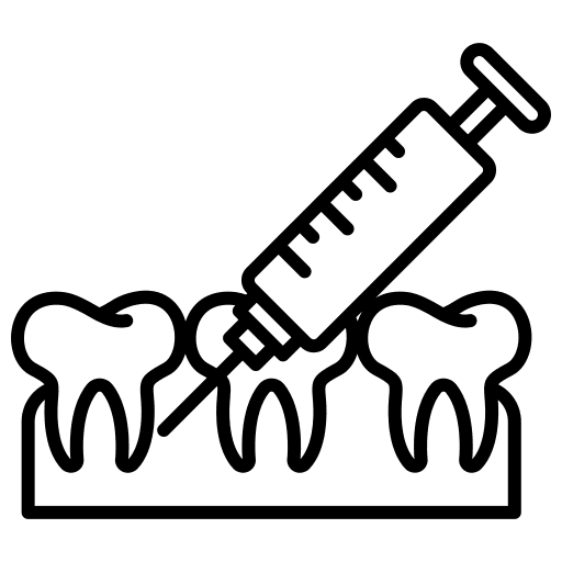 Anesthesia drugs teeth medical icon