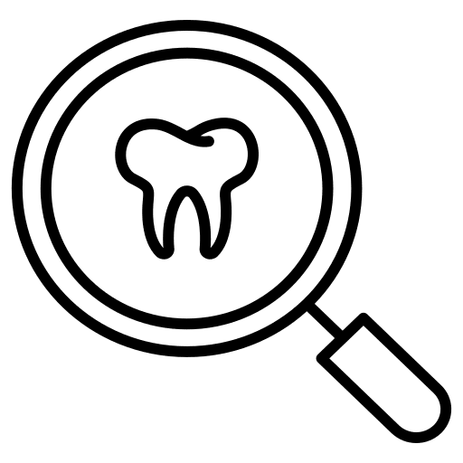 Dental care dental care loupe tooth icon