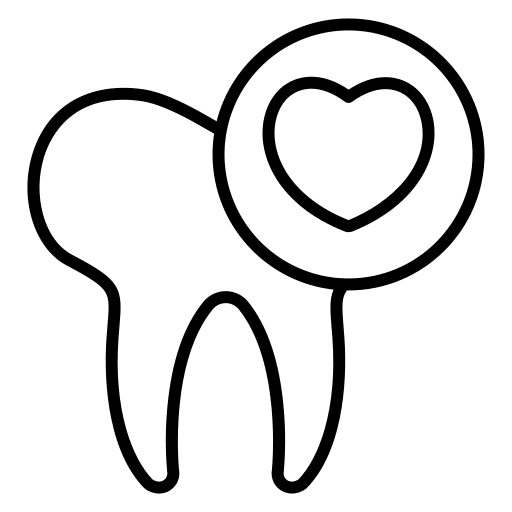 Tooth healthcare and medical heart dentist icon