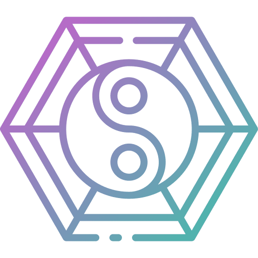 Yin yang balance philosophy cultures icon