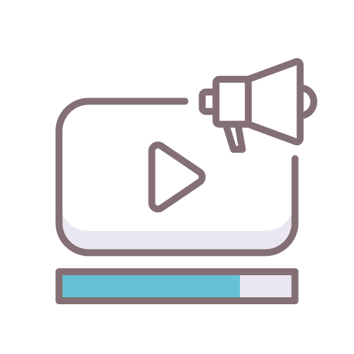 Ad video player social media advertisement icon