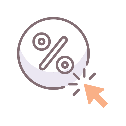 Ctr percentage click circle icon