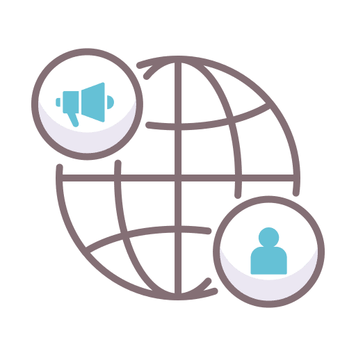 Direct memory access user marketing megaphone icon