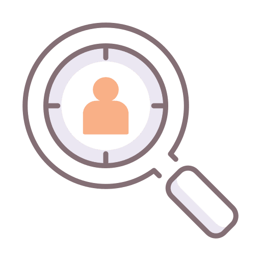 Targeting magnifying glass targeting loupe icon