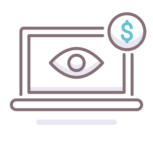 Cost per mille dollar cost per mille laptop icon