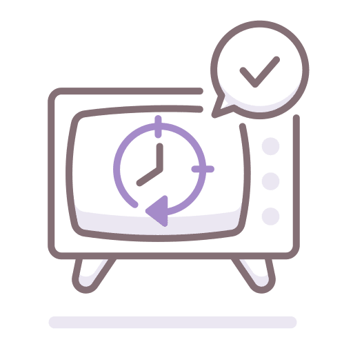 Television marketing correct clock icon