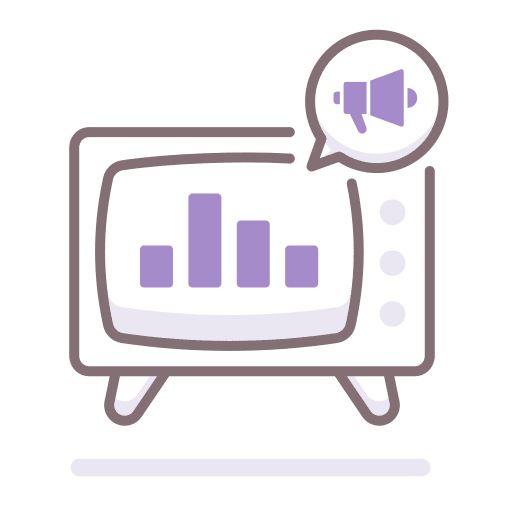Analytics analytics television megaphone icon