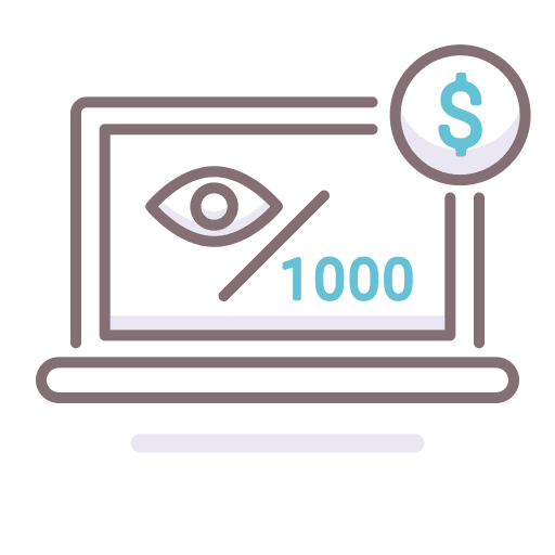 Cpm number laptop money icon