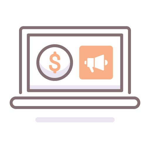 Ad ad laptop megaphone icon