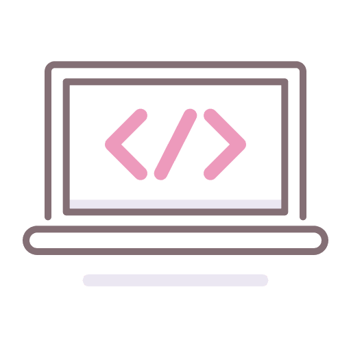 Code laptop monitoring coding icon