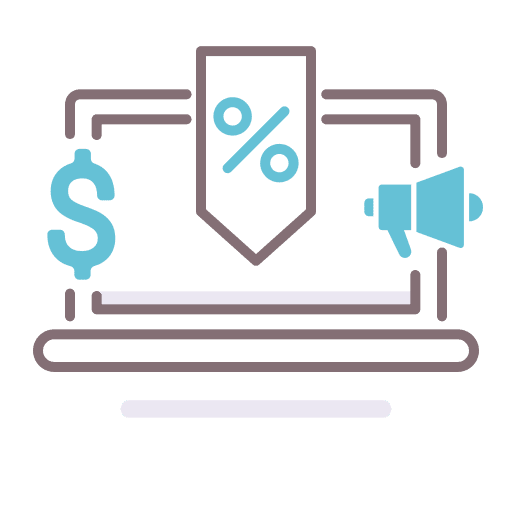Rate megaphone percentage rate icon