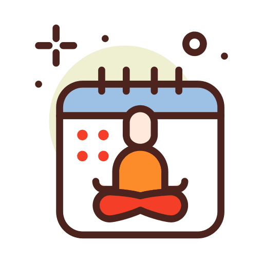 Calendar relax yoga wellness icon