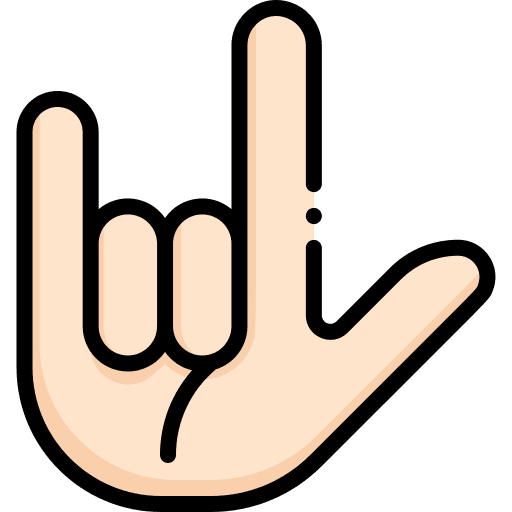 I love you inclusive hands and gestures deaf icon