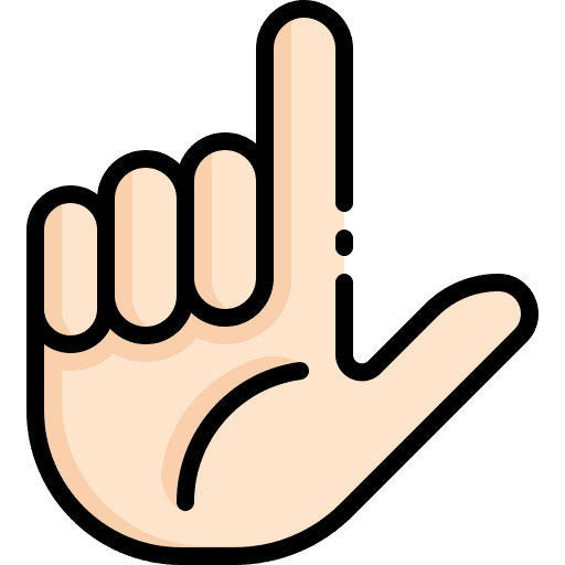 Letter l gestures deaf sign language icon