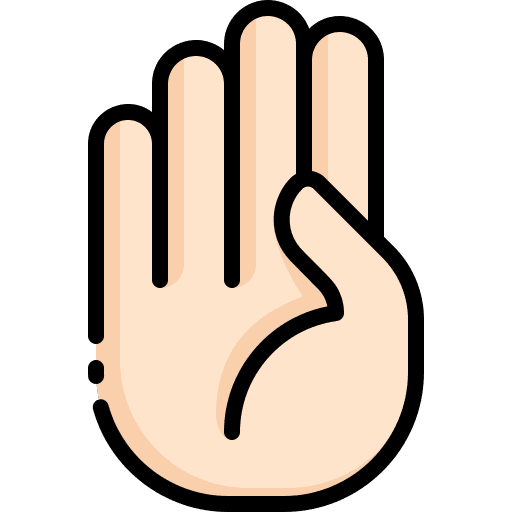 Letter b hands deaf gestures icon