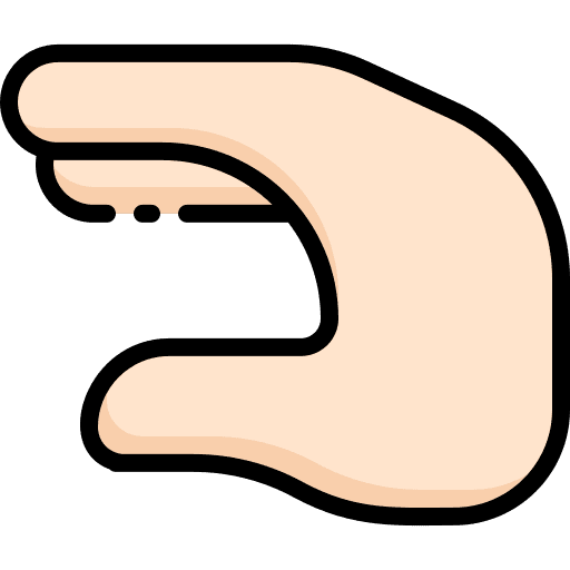 Letter c gestures inclusive hands and gestures icon