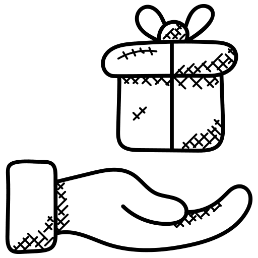 Giving present gift hand present icon