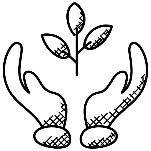 Ecology and environment farming and gardening plant hands icon