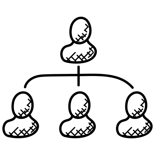 Organization chart group members collaboration icon