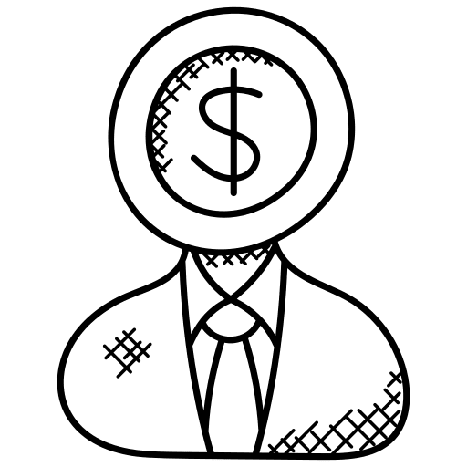 Businessman dollar business person icon