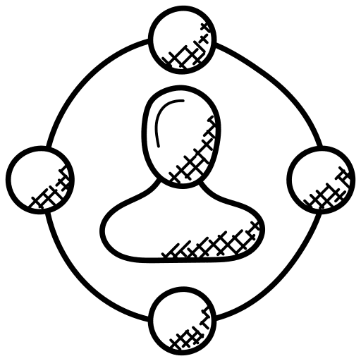 Project management networking management goal icon