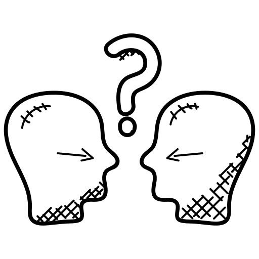 Argue question mark disagreement opposed icon