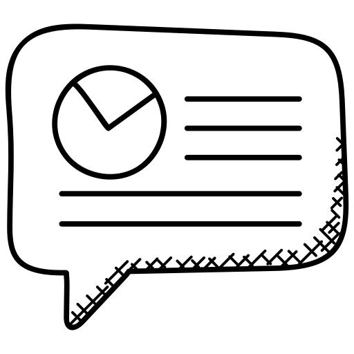 Business report speech bubble chat stats icon