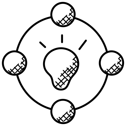 Creative process bulb connected business and finance icon