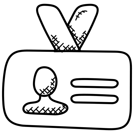 Identity card identification identity pass icon