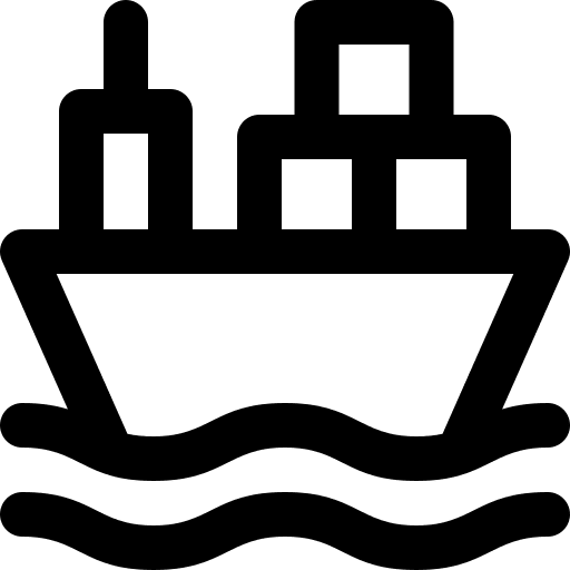 Cargo ship global global distribution transportation icon
