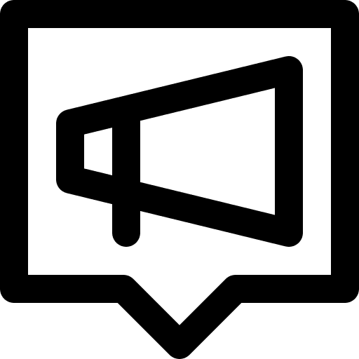 Promotion shout announcement speech bubble icon