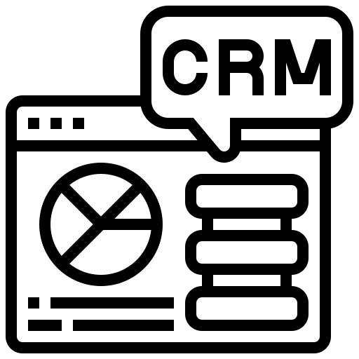 Crm crm database business and finance icon