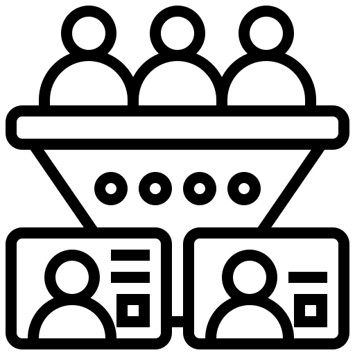 Prospect filtering funnel user icon