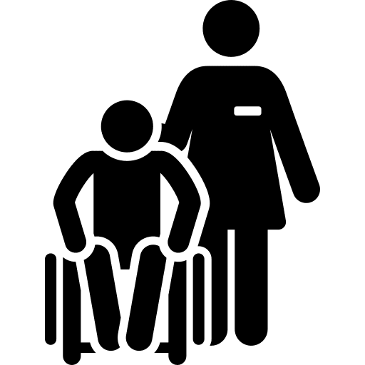 Caregiver old people man icon