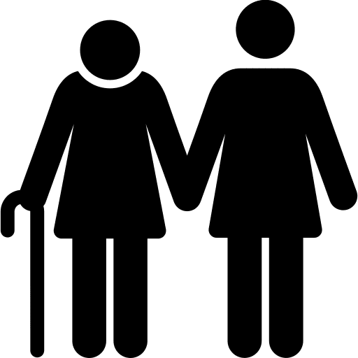 Elder old user two people icon