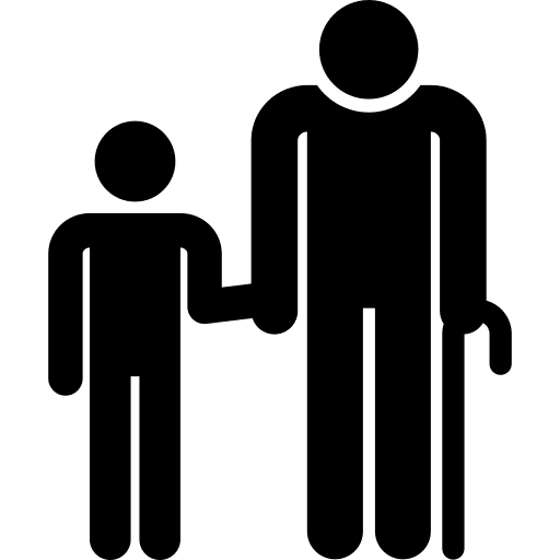 Grandfather love granddaughter family icon