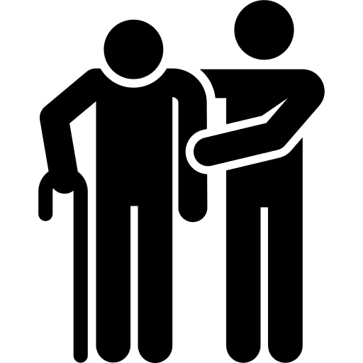 Old family two people love icon