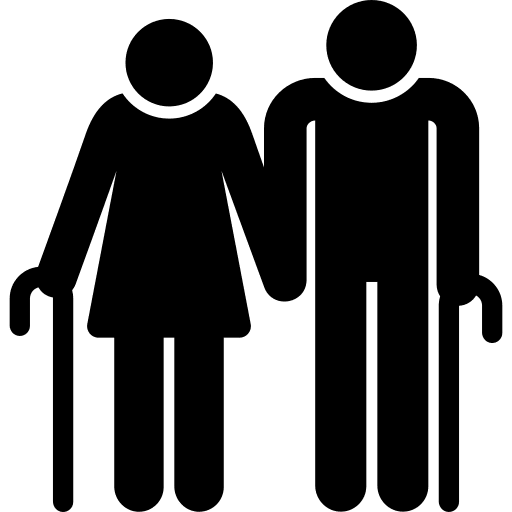 Old people two people old woman icon