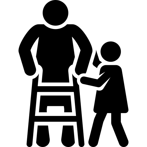 Grandmother walking frame granddaughter accompany icon