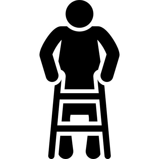 Old old walking frame center icon
