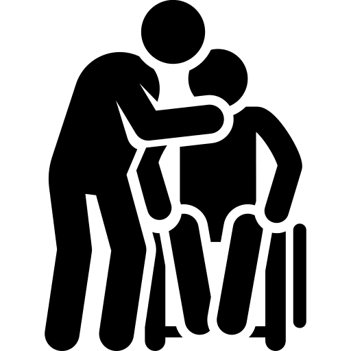 Old people caregiver old icon